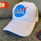 NASA Flat Earth Blue Logo White Cap Dad Hat Fashion Space Summer Trucker Baseball Unisex Fake Space