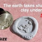 Large Size 50mm Flat Earth Clay Wax Stamp Seal Vintage Laser Cutter Geometrical World Map Dome RARE