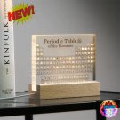 Wood Base Periodic Table with Real Elements Display LED Acrylic Flat Earth Chemistry lovers Gift USB