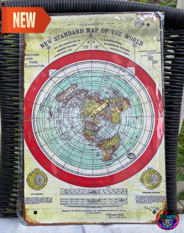 Gleason's New Standard Map of the World 1892. Vintage 