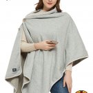 EMF Protection Gray Poncho Wrap Large Blanket Blocks 5G Anti-Radiation Organic Cotton Pregnancy HQ