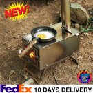 Outdoor Ultralight Titanium Wood Tent Stove Camping Hiking Portable Backpacking Quick Assemble +Pipe