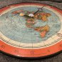 V3 Gleason's Flat Earth 24-Hour Wall Clock 12in/30cm Glass Dome 1892 World Map