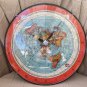 V3 Gleason's Flat Earth 24-Hour Wall Clock 12in/30cm Glass Dome 1892 World Map