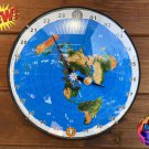V3 (USA) Flat Earth 24 Hour Wall Clock 12″ in/30cm Azimuthal World Map Full Day