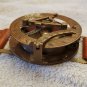Vintage Sundial Clock Wristwatch Compass Leather Nautical Brass FLAT EARTH Map Steampunk Handmade