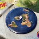 FLAT EARTH Azimuthal Equidistant XL 75MM Pin Map Model Globe Space Dome Blue Badge Jewelry Bag Gifts