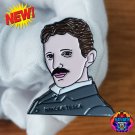 Nikola Tesla Enamel Pin Free Energy Scientist Engineer Inventor Badge Portrait Lapel Torus Coil Tech