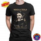 Nikola Tesla T-Shirt Men Fashion Science Inventor Physics Engineer Portrait Black Free Energy Gifts