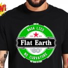 Heineken Beer Flat Earth T-Shirt NASA Lies Fake Globe No Curvature Men Fashion Black Tee Gift RARE x