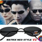 Matrix Escape Neo Style Sunglasses V2 Men Polarized Eyewear Oval Rimless Morpheus Steampunk Movie HQ
