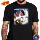 Flat Earth Meme T-Shirt Greta Thunberg Activist NASA Astronaut Funny Climate HOAX Men Black Tee RARE