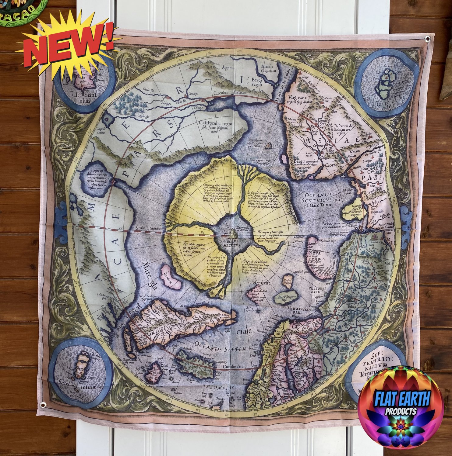 Flat Earth Hyperborea Map High-quality World Flag 120X120cm Large 1570 ...