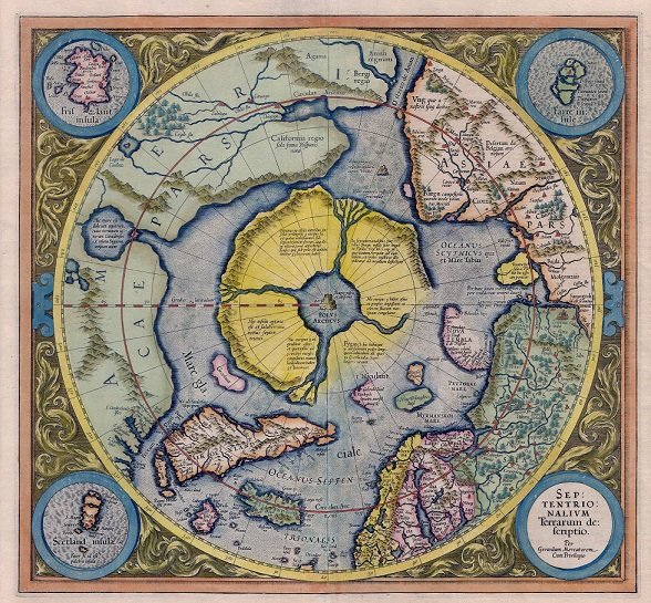 Flat Earth Hyperborea Map High-quality World Flag 120X120cm Large 1570 ...
