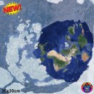 Flat Earth Plasma Moon World Map High-quality 30X30cm Canvas Poster Printing Realm Terra North Pole