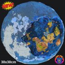 Flat Earth Projection Plasma Moon Pangaia Selenografic 30X30cm World Map Canvas Poster Realm Terra