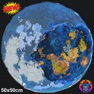 Flat Earth Projection Plasma Moon Pangaia Selenografic 50X50cm World Map Canvas Poster Realm Terra