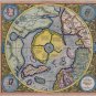 Hyperborea North Pole Canvas Print Flat Earth Map 30x30cm Mercator World Rupes Nigra Garden of Eden