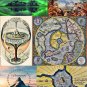 Hyperborea North Pole Canvas Print Flat Earth Map 30x30cm Mercator World Rupes Nigra Garden of Eden