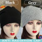 Black Anti-Radiation Cap EMF Protection Hat Faraday Hoodie Full Silver Fiber Blocks 5G WiFi BT