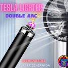 Long Rechargeable Tesla Double Arc Metal Lighter Plasma Device USB Electric Men Outdoor FREE ENERGY