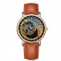 Prague Astronomical Clock Leather Watch Flat Earth Unisex Brown Fine Wristwatch Astrology Jewelry