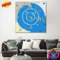 70x70cm World Beyond Ice Wall Flat Earth Map Realm V3 Canvas Poster Extra Territory Land Antarctica
