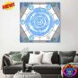 30x30cm Flat Earth Worldmap Canvas Print Poster World Beyond The Ice Wall Decor Terra Infinita Gift