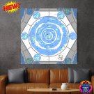 50x50cm Flat Earth Worldmap Canvas Poster World Beyond Ice Wall Decor Extraterrestrial Infinita Gift