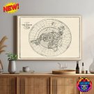 16x23inch 40x60cm World Map Shewing to be a Plane Flat Earth Canvas Print Poster 1893 Wall Art RARE