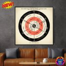 27x27inch | 70x70cm John Abizaid 1920 Flat Earth New Correct Map Poster Art Plane Stationary Surface