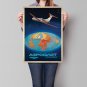 16x23inch 40x60cm Vintage Aeroflot Soviet Flat Earth Map Airline Canvas Poster Print FE Wall Art HOT