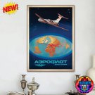 27x39inch 70x100cm Vintage Aeroflot Soviet Flat Earth Map Airline Canvas Poster Print Art Ilyushin X