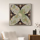 12x12inch 30x30cm Air France Flat Earth 1948 World Map Poster Art Lucien Boucher Paris Canvas Print