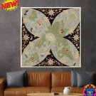 20x20inch | 50x50cm Air France Flat Earth 1948 World Map Poster Art Lucien Boucher Paris Canvas RARE
