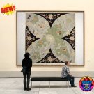 27x27inch 70x70cm Air France Flat Earth 1948 World Map Poster Art Lucien Boucher Paris Canvas Plane