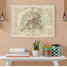 16x23inch 40x60cm Buache de Neuville Flat Earth World Map Poster 1781 Canvas Print Wall HD Art Plane
