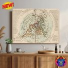 27x39inch 70x100cm Philippe Buache Flat Earth World Map Poster 1781 Canvas Print Wall New Art Plane