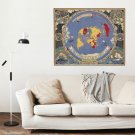 16x23inch 40x60cm Cable & Wireless Great Circle Flat Earth Map World Poster Canvas 1945 Art HD Print