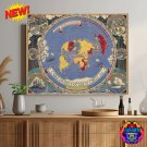 27x39inch 70x100cm Cable & Wireless Great Circle Flat Earth Map World Poster Canvas 1945 Art Prints