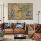 16x23inch 40x60cm Bunting Clover Leaf Flat Earth World Map Poster Canvas Jerusalem 1581 Wall New Art
