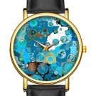 Terra Infinita Wristwatch Flat Earth More Land & Beyond Black Band World Realm Map Antarctica Watch