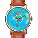 Beyond The Ice Wall Wristwatch V1 Brown Band Flat Earth World Map Realm Terra Infinita Watch Men Art
