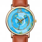 Beyond The Ice Wall Wristwatch V2 Brown Band Flat Earth World Map Terra Infinita Watch Mens Art Gift