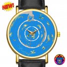 Beyond The Ice Wall Wristwatch V4 Black Band Flat Earth World Map Terra Infinita Watch Unisex Gift X