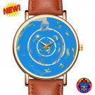 Beyond The Ice Wall Wristwatch V4 Brown Band Flat Earth World Map Terra Infinita Watch Unisex Gift X