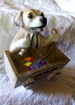 Sitting Hound Dog.