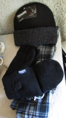 Men's Winter Set. Hat, Mitten/Glove & Scarf/ All New w/tags