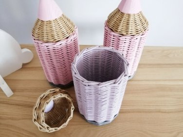 Wicker Pencil Case, Basket for Baby Things, Colour Pencils, Original Storage