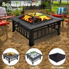 Square Outdoor Fire Pit Table 1Charcoal Brazier Garden Courtyard